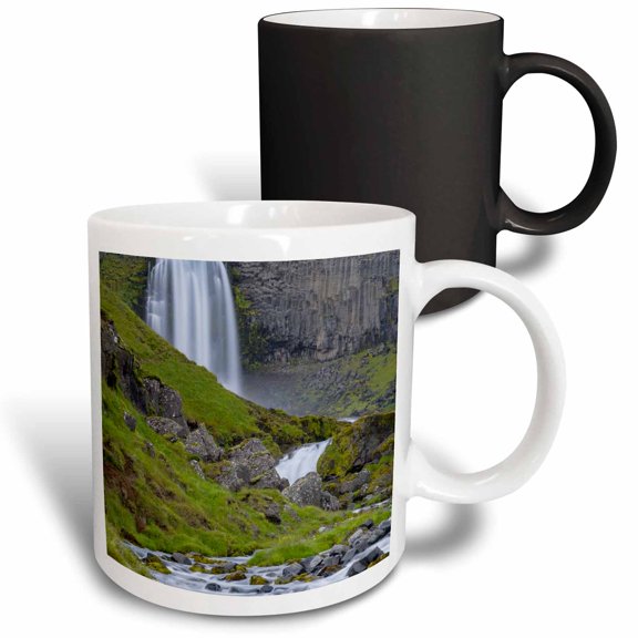 3drose, Waterfall Svodufoss on Peninsula Snaefellsnes in Western Iceland., 11oz Magic Transforming Mug
