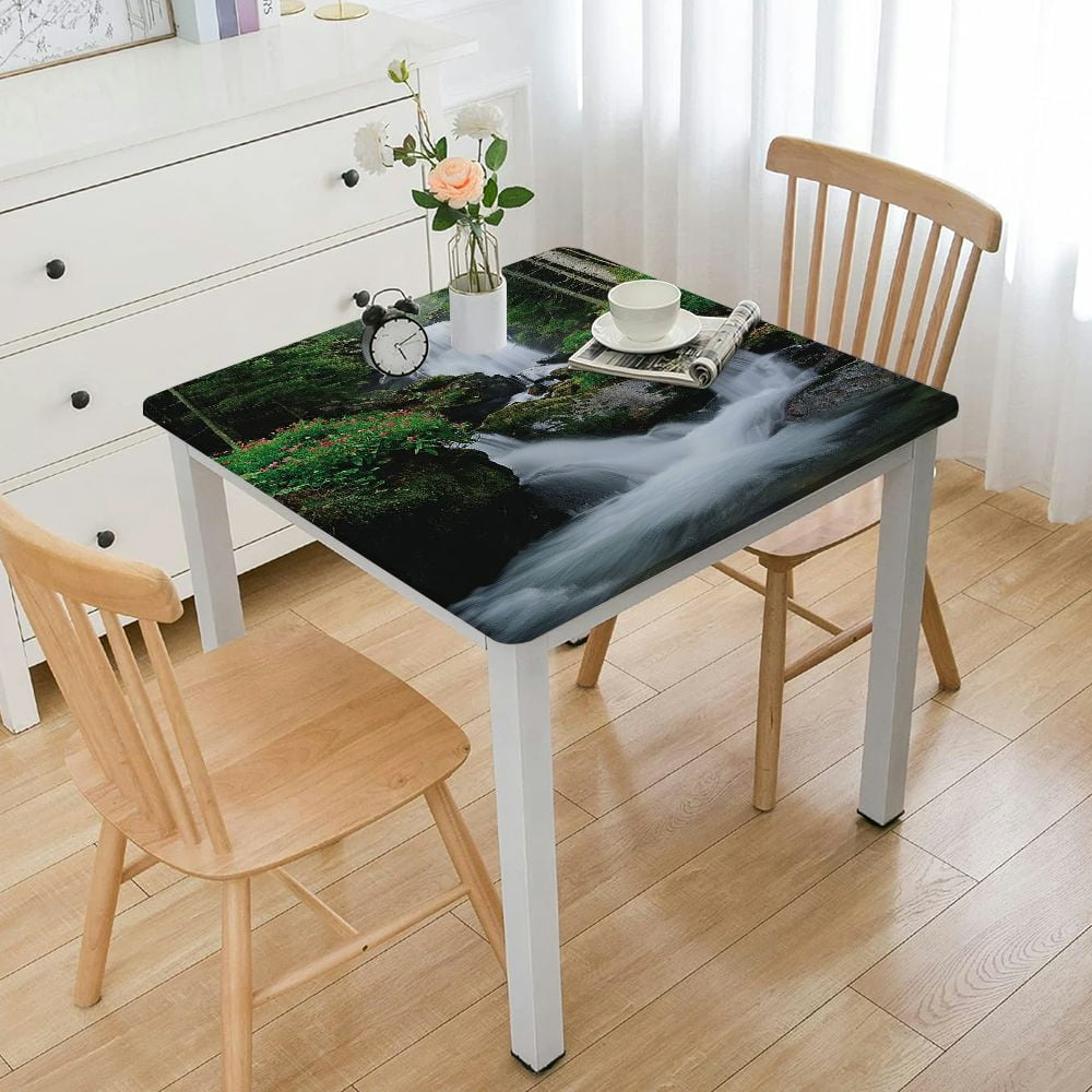 Waterfall Tablecloth, Like Image of Waterfall with Trees and Flowers in ...