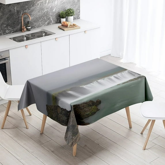 Waterfall Tablecloth Natural Landscape Anti-Stain Waterproof Rectangle Kitchen Dining Table Home Decor