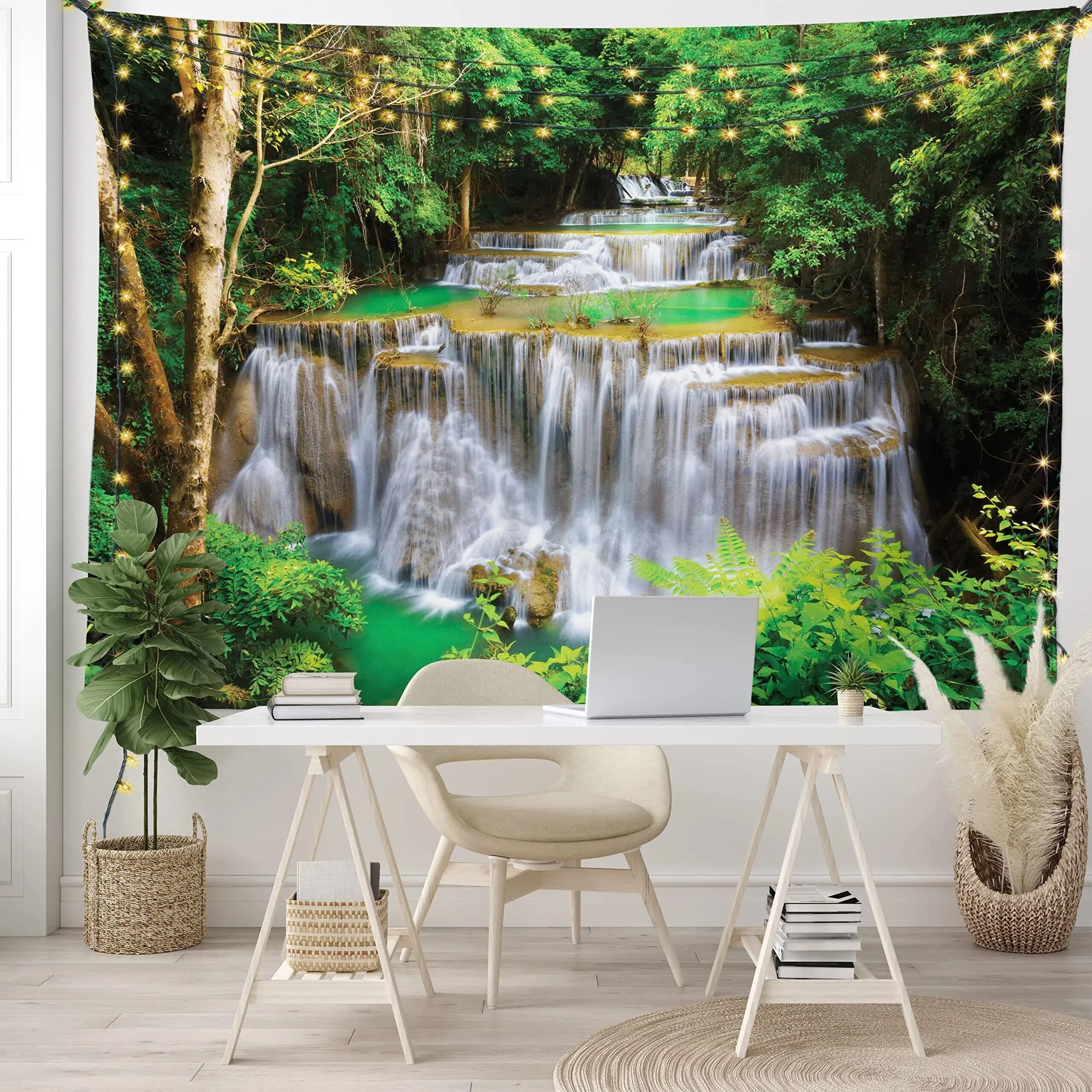 Waterfall Tapestry Wall Hanging Waterfalls In The Forest Scenery Nature