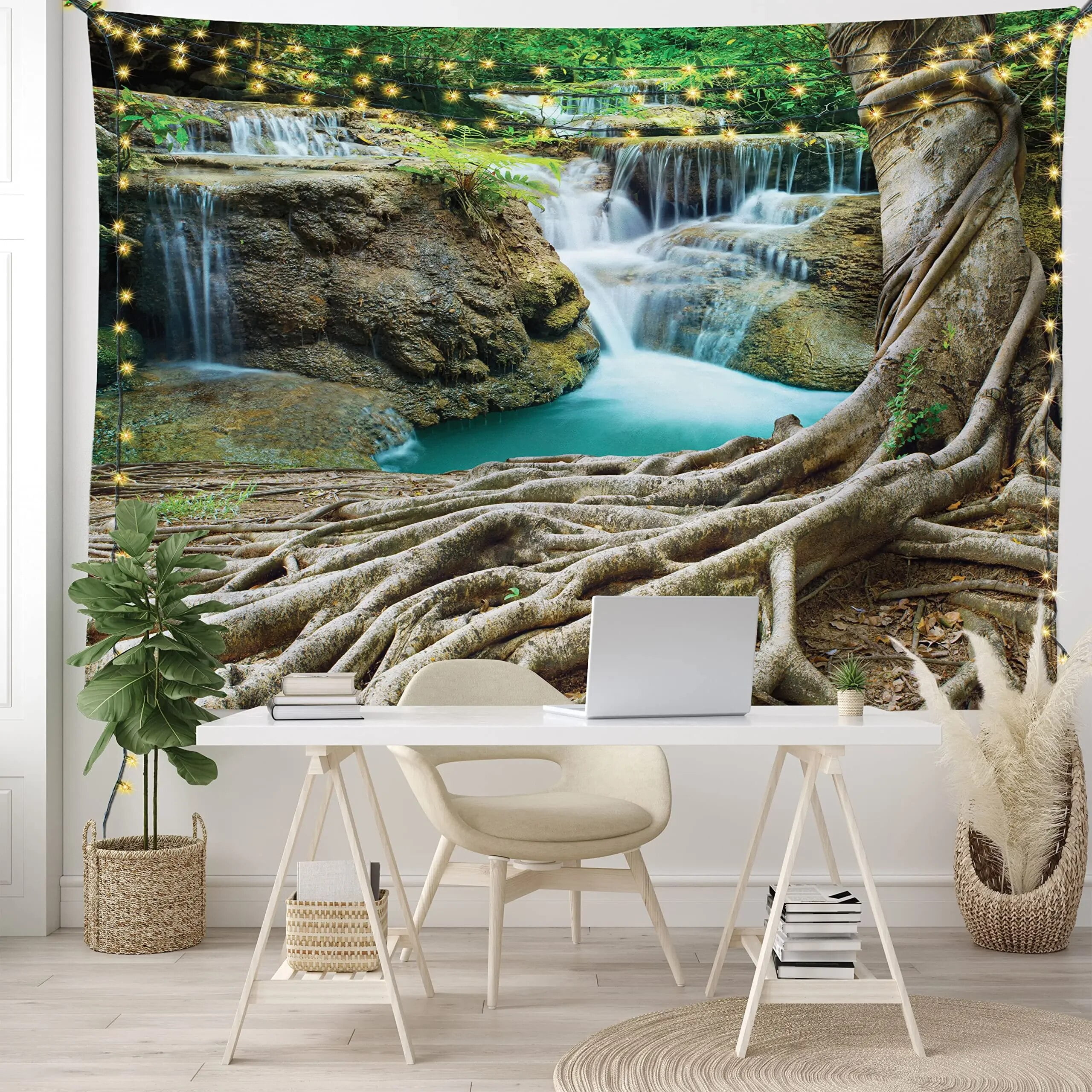 Waterfall Tapestry Wall Hanging Waterfalls In The Forest Scenery Nature