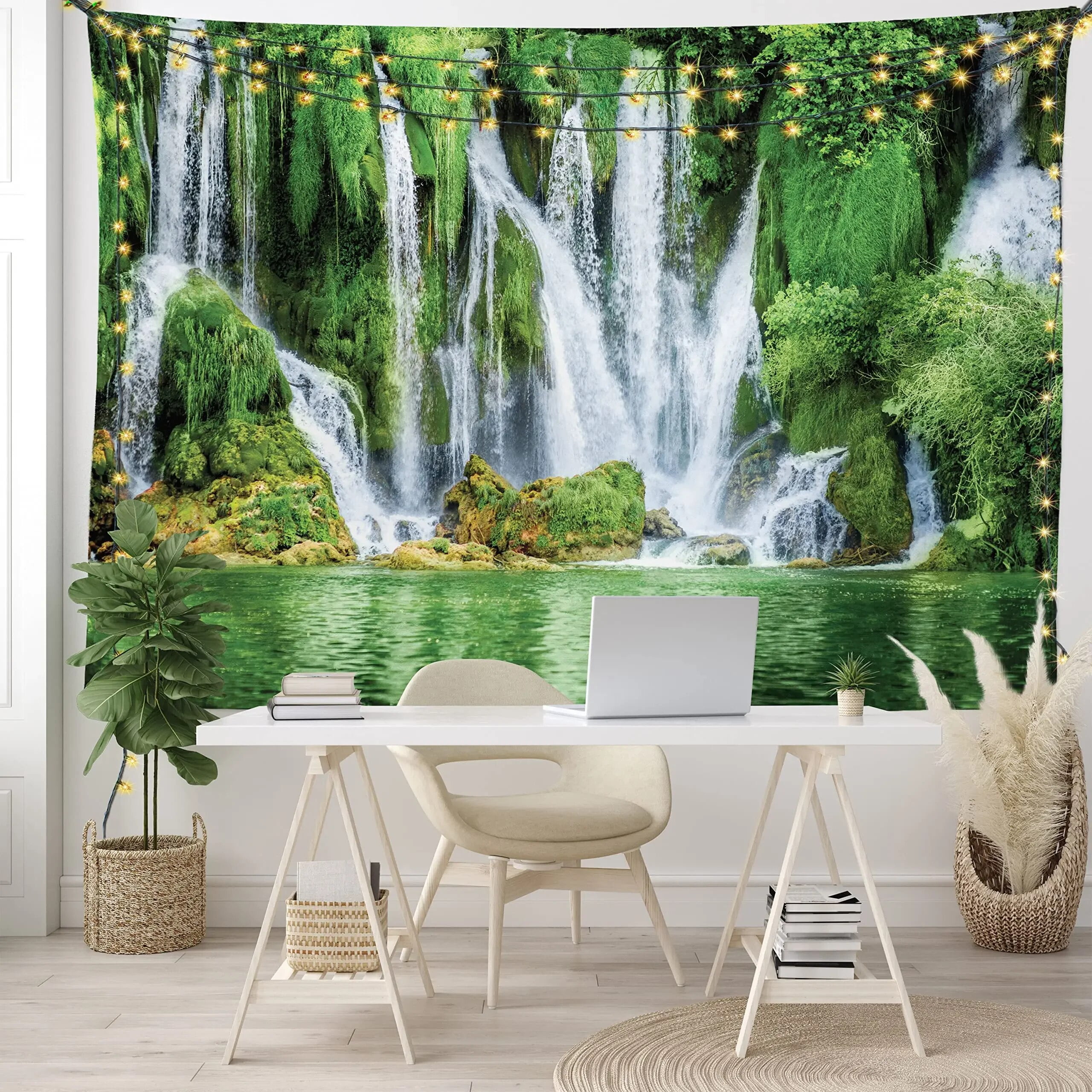 Waterfall Tapestry Wall Hanging Waterfalls In The Forest Scenery Nature