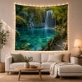 thumbnail image 1 of Waterfall in Tropical Rainforest, Peaceful Photographic Style for Nature Lovers, Natural Landscape Decor, Housewarming Gift Tapestry Wall Hanging for Bedroom, Living Room and Dorm, 1 of 7