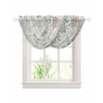 thumbnail image 1 of Waterfall Valances for Windows, Aqua Teal Coastal Kitchen Sheer Valance Curtains, Summer Beach Starfish Coral Nautical Rustic Rod Pocket Swag Valances for Living Room Bedroom, 47.2"x38.5", 2 Panel, 1 of 8