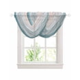 thumbnail image 1 of Waterfall Valances for Windows, Beach Blue Kitchen Sheer Valance Curtains, Gradient Ocean Waves Seashore Sunset Rod Pocket Elegant Swag Valances for Living Room Bedroom, 47.2"x38.5", 2 Panel, 1 of 8