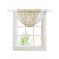 thumbnail image 1 of Waterfall Valances for Windows, Beige Boho Kitchen Sheer Valance Curtains, Retro Farmhouse Ethnic Abstract Geometric Art Rod Pocket Elegant Swag Valances for Living Room Bedroom, 47.2"x38.5", 1 Panel, 1 of 8