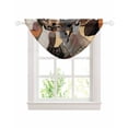 thumbnail image 1 of Waterfall Valances for Windows, Black Brown Girls Boho Kitchen Sheer Valance Curtains, Grey Vintage Ethnic Abstract Art Rod Pocket Elegant Swag Valances for Living Room Bedroom, 47.2"x38.5", 1 Panel, 1 of 8