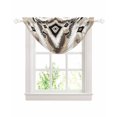 thumbnail image 1 of Waterfall Valances for Windows, Black Brown Kitchen Sheer Valance Curtains, Boho Vintage Southwestern Ethnic Geometric Rod Pocket Elegant Swag Valances for Living Room Bedroom, 47.2"x38.5", 1 Panel, 1 of 8