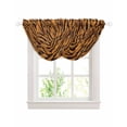 thumbnail image 1 of Waterfall Valances for Windows, Black Orange Kitchen Sheer Valance Curtains, Vintage Abstract Tiger Stripes Fur Patterned Rod Pocket Swag Valances for Living Room Bedroom, 47.2"x38.5", 2 Panel, 1 of 8