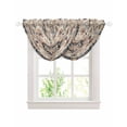 thumbnail image 1 of Waterfall Valances for Windows, Blue Boho Kitchen Sheer Valance Curtains, Ethnic Vintage Mexican Flowers Southwestern Rod Pocket Elegant Swag Valances for Living Room Bedroom, 47.2"x38.5", 2 Panel, 1 of 8