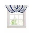 thumbnail image 1 of Waterfall Valances for Windows, Blue Compass Nautical Kitchen Sheer Valance Curtains, Coastal Abstract Art Retro Rod Pocket Elegant Swag Valances for Living Room Bedroom, 47.2"x38.5", 3 Panel, 1 of 8