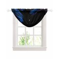 thumbnail image 1 of Waterfall Valances for Windows, Blue Rose Kitchen Sheer Valance Curtains, Vintage Abstract Garden Flower Floral Black Rod Pocket Elegant Swag Valances for Living Room Bedroom, 47.2"x38.5", 1 Panel, 1 of 8