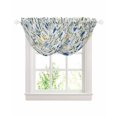 thumbnail image 1 of Waterfall Valances for Windows, Blue Yellow Spring Floral Kitchen Sheer Valance Curtains, Elegant Summer Botanical Green Rod Pocket Elegant Swag Valances for Living Room Bedroom, 47.2"x38.5", 2 Panel, 1 of 8