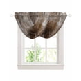 thumbnail image 1 of Waterfall Valances for Windows, Brown Kitchen Sheer Valance Curtains, Retro Oil Painting Modern Abstract Art Aesthetics Rod Pocket Elegant Swag Valances for Living Room Bedroom, 47.2"x38.5", 2 Panel, 1 of 8
