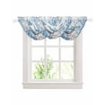 thumbnail image 1 of Waterfall Valances for Windows, Crab Kitchen Sheer Valance Curtains, Blue Coastal Starfish Ocean Coral Nautical Rod Pocket Elegant Swag Valances for Living Room Bedroom, 47.2"x38.5", 3 Panel, 1 of 8