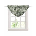 thumbnail image 1 of Waterfall Valances for Windows, Green Tropical Leaves Kitchen Sheer Valance Curtains, Summer Palm Trees Botanical Rod Pocket Elegant Swag Valances for Living Room Bedroom, 47.2"x38.5", 1 Panel, 1 of 8