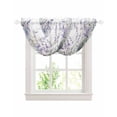 thumbnail image 1 of Waterfall Valances for Windows, Lavender Floral Kitchen Sheer Valance Curtains, Spring Flowers Botanical Plants Rod Pocket Elegant Swag Valances for Living Room Bedroom, 47.2"x38.5", 2 Panel, 1 of 8