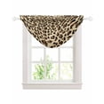 thumbnail image 1 of Waterfall Valances for Windows, Leopard Printed Kitchen Sheer Valance Curtains, Modern Animal Fur Patterns Rod Pocket Elegant Swag Valances for Living Room Bedroom, 47.2"x38.5", 1 Panel, 1 of 8