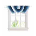 thumbnail image 1 of Waterfall Valances for Windows, Navy Blue Ombre Kitchen Sheer Valance Curtains, Modern Moire Wave Gradient Rod Pocket Elegant Swag Valances for Living Room Bedroom, 47.2"x38.5", 3 Panel, 1 of 8