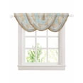 thumbnail image 1 of Waterfall Valances for Windows, Orange Blue Vintage Kitchen Sheer Valance Curtains, Modern Abstract Art Oil Paiting Rod Pocket Elegant Swag Valances for Living Room Bedroom, 47.2"x38.5", 3 Panel, 1 of 8