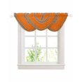 thumbnail image 1 of Waterfall Valances for Windows, Orange Kitchen Sheer Valance Curtains, Black Modern Geometric Abstract Art Aesthetics Rod Pocket Elegant Swag Valances for Living Room Bedroom, 47.2"x38.5", 3 Panel, 1 of 8