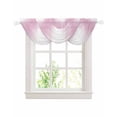 thumbnail image 1 of Waterfall Valances for Windows, Pink White Ombre Kitchen Sheer Valance Curtains, Modern Abstract Art Farmhouse Gradient Rod Pocket Elegant Swag Valances for Living Room Bedroom, 47.2"x38.5", 3 Panel, 1 of 8
