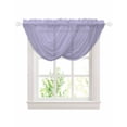 thumbnail image 1 of Waterfall Valances for Windows, Pure Lavender Kitchen Sheer Valance Curtains, Simple Solid Color Rod Pocket Elegant Swag Valances for Living Room Bedroom, 47.2"x38.5", 2 Panel, 1 of 8