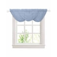 thumbnail image 1 of Waterfall Valances for Windows, Pure Light Blue Kitchen Sheer Valance Curtains, Simple Solid Color Rod Pocket Elegant Swag Valances for Living Room Bedroom, 47.2"x38.5", 3 Panel, 1 of 8