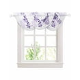 thumbnail image 1 of Waterfall Valances for Windows, Purple Ombre Botanical Kitchen Sheer Valance Curtains, Watercolor Country Pastoral Leaf Rod Pocket Elegant Swag Valances for Living Room Bedroom, 47.2"x38.5", 3 Panel, 1 of 8