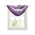 thumbnail image 1 of Waterfall Valances for Windows, Purple Ombre Kitchen Sheer Valance Curtains, Modern Geometric Moire Abstract Art Rod Pocket Elegant Swag Valances for Living Room Bedroom, 47.2"x38.5", 1 Panel, 1 of 8