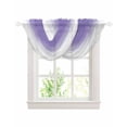 thumbnail image 1 of Waterfall Valances for Windows, Purple White Ombre Kitchen Sheer Valance Curtains, Purple Gradient Color Modern Abstract Art Rod Pocket Swag Valances for Living Room Bedroom, 47.2"x38.5", 2 Panel, 1 of 8