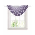 thumbnail image 1 of Waterfall Valances for Windows, Purple White Ombre Morocco Pattern Kitchen Sheer Valance Curtains, Modern Moroccan Geometric Rod Pocket Swag Valances for Living Room Bedroom, 47.2"x38.5", 1 Panel, 1 of 8