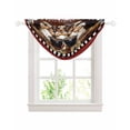 thumbnail image 1 of Waterfall Valances for Windows, Red Chef Kitchen Sheer Valance Curtains, Kitchen Gourmet Black Plaid Vintage Rod Pocket Elegant Swag Valances for Living Room Bedroom, 47.2"x38.5", 1 Panel, 1 of 8