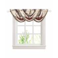 thumbnail image 1 of Waterfall Valances for Windows, Red Texas Star Rustic Kitchen Sheer Valance Curtains, Country Star Berries Wooden Rod Pocket Elegant Swag Valances for Living Room Bedroom, 47.2"x38.5", 3 Panel, 1 of 8