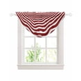 thumbnail image 1 of Waterfall Valances for Windows, Red White Kitchen Sheer Valance Curtains, Modern Abstract Waves Water Ripple Striped Rod Pocket Elegant Swag Valances for Living Room Bedroom, 47.2"x38.5", 1 Panel, 1 of 8
