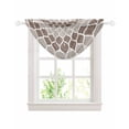 thumbnail image 1 of Waterfall Valances for Windows, Retro Brown, Kitchen Sheer Valance Curtains, Abstract Geometric Middle Century Ombre Plaid Rod Pocket Swag Valances for Living Room Bedroom, 47.2"x38.5", 1 Panel, 1 of 8