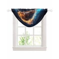 thumbnail image 1 of Waterfall Valances for Windows, Rugby Kitchen Sheer Valance Curtains, Football Flame Modern Abstract Art Rod Pocket Elegant Swag Valances for Living Room Bedroom, 47.2"x38.5", 1 Panel, 1 of 8