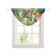 thumbnail image 1 of Waterfall Valances for Windows, Summer Kitchen Sheer Valance Curtains, Botanical Palm Leaves Flower Bird Animals Plants Rod Pocket Elegant Swag Valances for Living Room Bedroom, 47.2"x38.5", 1 Panel, 1 of 8