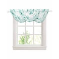 thumbnail image 1 of Waterfall Valances for Windows, Teal Spring Floral Kitchen Sheer Valance Curtains, Summer Botanical Watercolor Vintage Rod Pocket Elegant Swag Valances for Living Room Bedroom, 47.2"x38.5", 3 Panel, 1 of 8