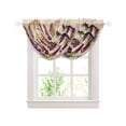 thumbnail image 1 of Waterfall Valances for Windows, Vintage Watercolor Wine Kitchen Sheer Valance Curtains, Farmhouse Cask Grapes Country Rod Pocket Elegant Swag Valances for Living Room Bedroom, 47.2"x38.5", 2 Panel, 1 of 8