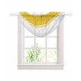 thumbnail image 1 of Waterfall Valances for Windows, Yellow Geometric Kitchen Sheer Valance Curtains, Modern Striped Abstract Art Aesthetics Rod Pocket Elegant Swag Valances for Living Room Bedroom, 47.2"x38.5", 1 Panel, 1 of 8