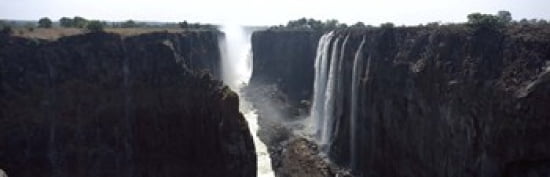 Waterfall Victoria Falls Zambezi River Zimbabwe Canvas Art - Panoramic Images (36 x 12)
