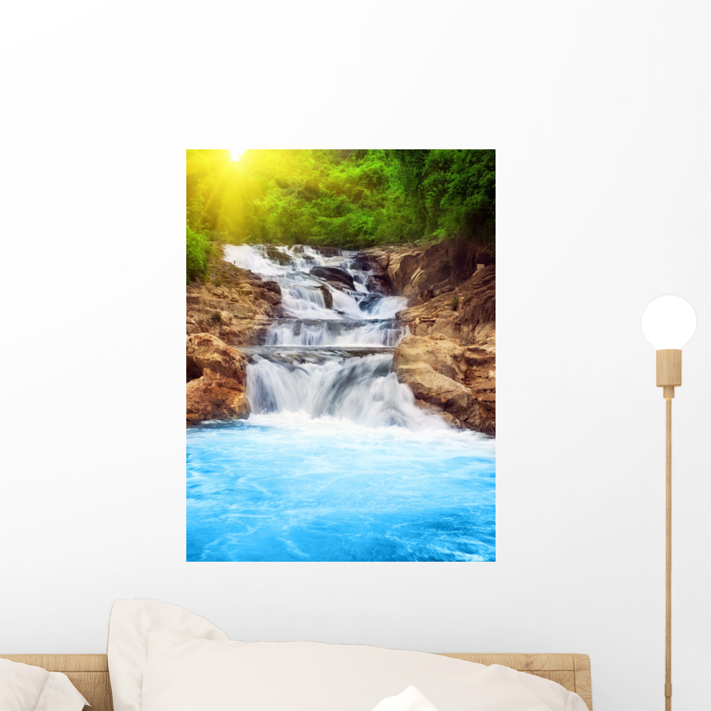Waterfall Wall Mural by Wallmonkeys Peel and Stick Graphic (18 in H x ...