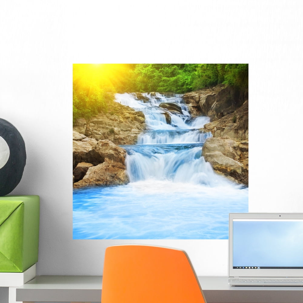 Waterfall Wall Mural by Wallmonkeys Peel and Stick Graphic (18 in H x ...