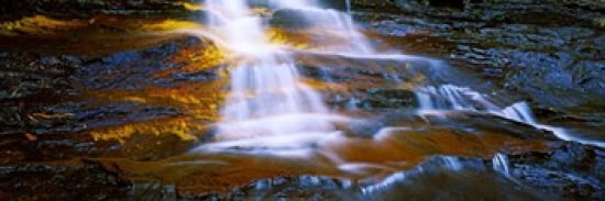 Waterfall Wentworth Falls Weeping Rock New South Wales Australia Canvas Art - Panoramic Images (36 x 12)