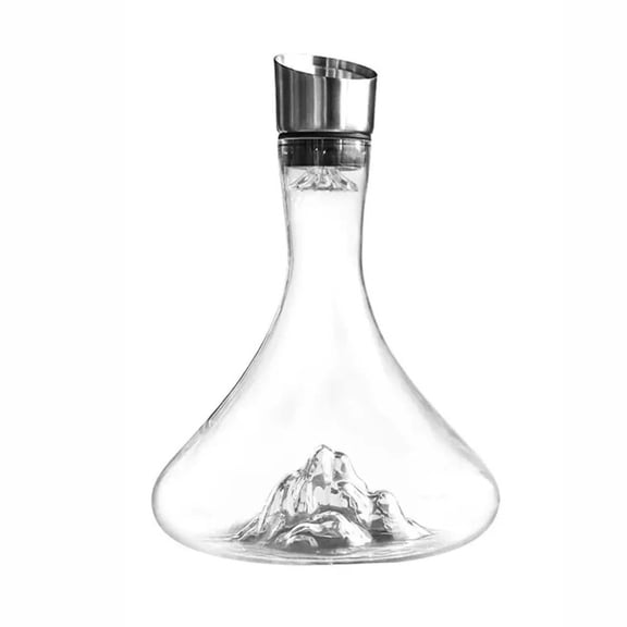 Waterfall Wine Decanter & Aerator, 1800ml Crystal Carafe with Filter, Unique Iceberg Base for Red Wine