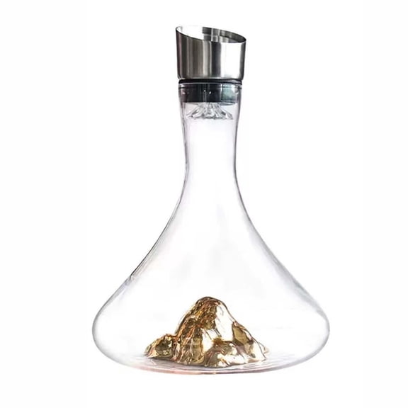 Waterfall Wine Decanter & Aerator, 1800ml Crystal Carafe with Filter, Unique Iceberg Base for Red Wine