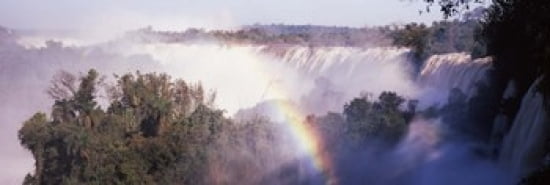 Waterfall after heavy rain Iguacu Falls Argentina-Brazil Border Canvas Art - Panoramic Images (36 x 12)