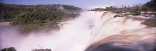 Waterfall after heavy rain Iguacu Falls Argentina-Brazil Border Canvas Art - Panoramic Images (36 x 12)