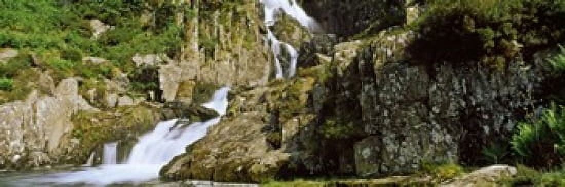 Waterfall at Pen-Y-Pass Snowdonia Gwynedd Wales Canvas Art - Panoramic Images (18 x 6)